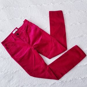 LOFT Velvet Skinny Jeans 24/00P Deep Pink NWT